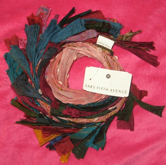 Saks Fifth Avenue Accessories - Saks Fifth Avenue Silk Tassel Scarf